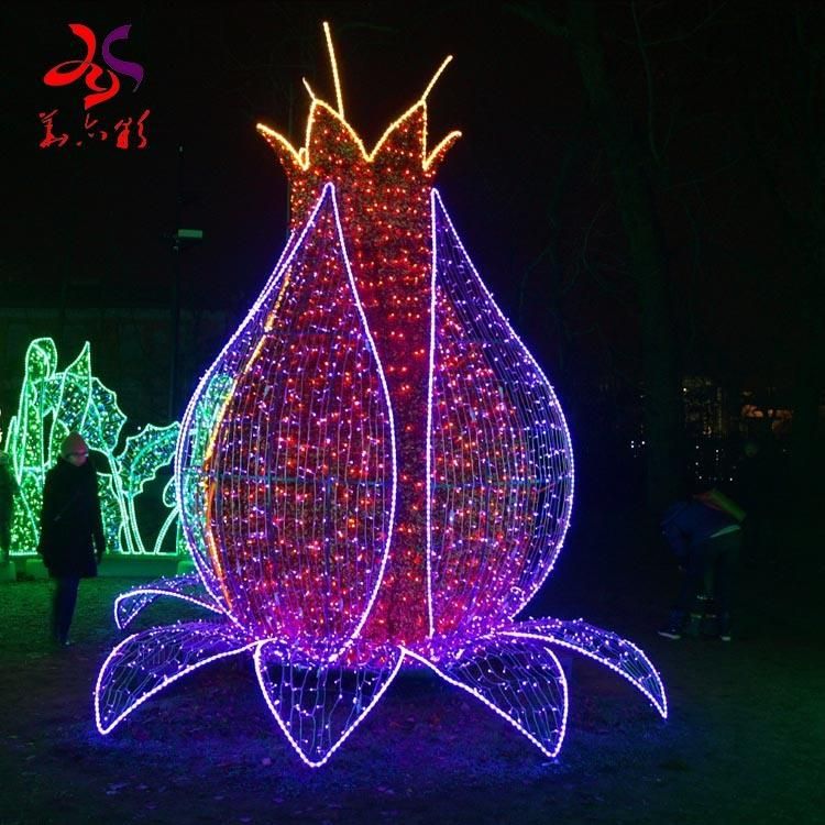 Festival Holiday Customized Handcraft 3D Structure LED Flowers Motif Lighting