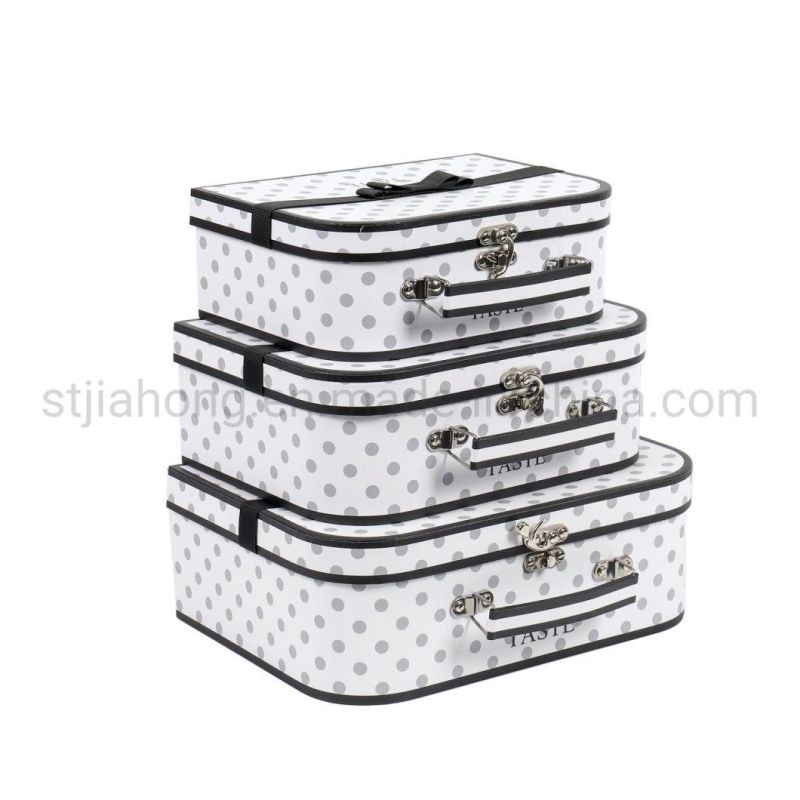 Cardboard Paper Gift Storage Packaging Valentine/Birthday/Christmas Carrying Suitcase Gift Box (Sets)