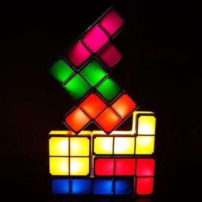 7 Colors Retro Game Themed Tetris Stackable Novelty Night Light