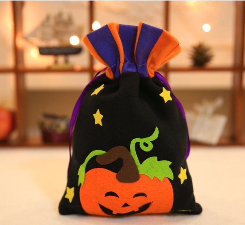 Holiday Decoration Halloween Decorations Witch Pumpkin Drawstring Tote Bag