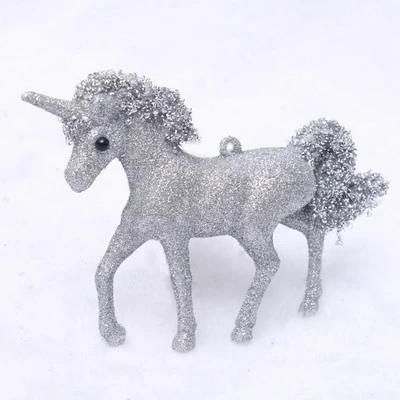 Hot Sale Artificial Plastic Unicorn Glitter Ornaments Decorate