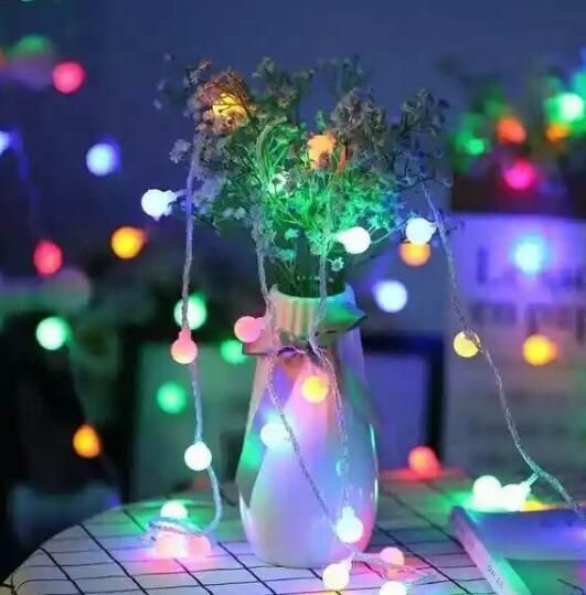 Christmas Cotton Ball String Lights Wedding Party Home Bedroom Decoration