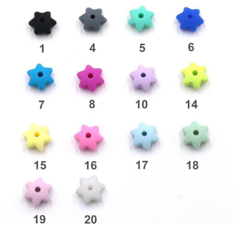 Spring Color Star Silicone Loose Beads for Jewelry Making DIY Wholesale