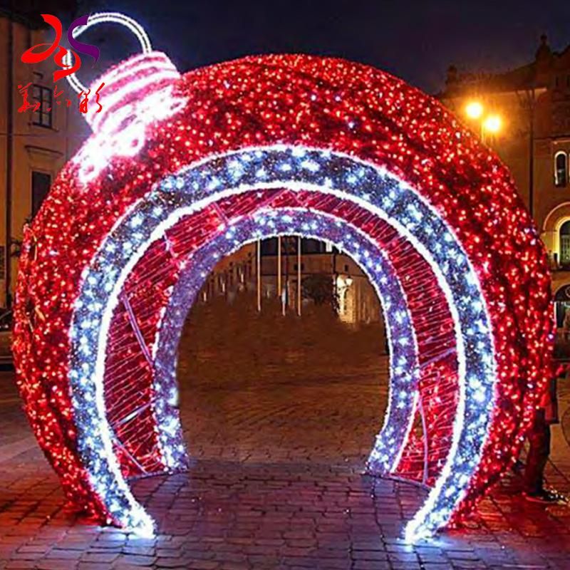 Outdoor Lighting 3D Illuminated Giant Arch Christmas Ball Motif Lights