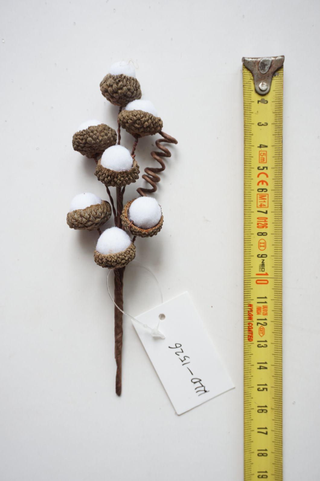 20cm Red Christmas Pick with Pine Cone and White Berries for Christmas Decoration