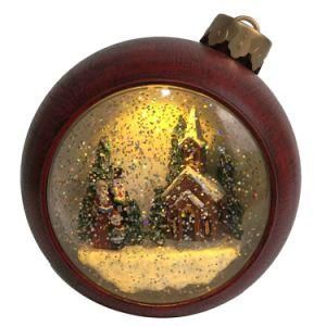 Wholesale Xmas Singing Family Scene LED Lighted Swirling Glitter Christmas Water Lantern Snow Globe for Holiday Decor