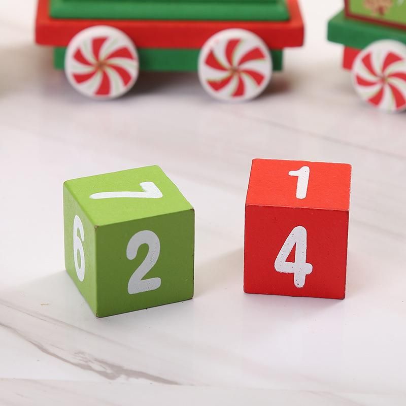 Christmas Wooden Toys Tabletop Decoration Calendar Navidad Train Christmas Innovative Gift Kid Toys
