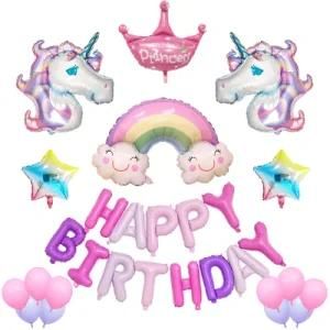 Cartoon Birthday Decoration Party Supplies Unicorn Letter Balloon