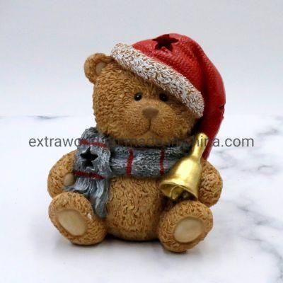 Wholesale LED Coloring Resin Teddy Bear for Christmas Gift
