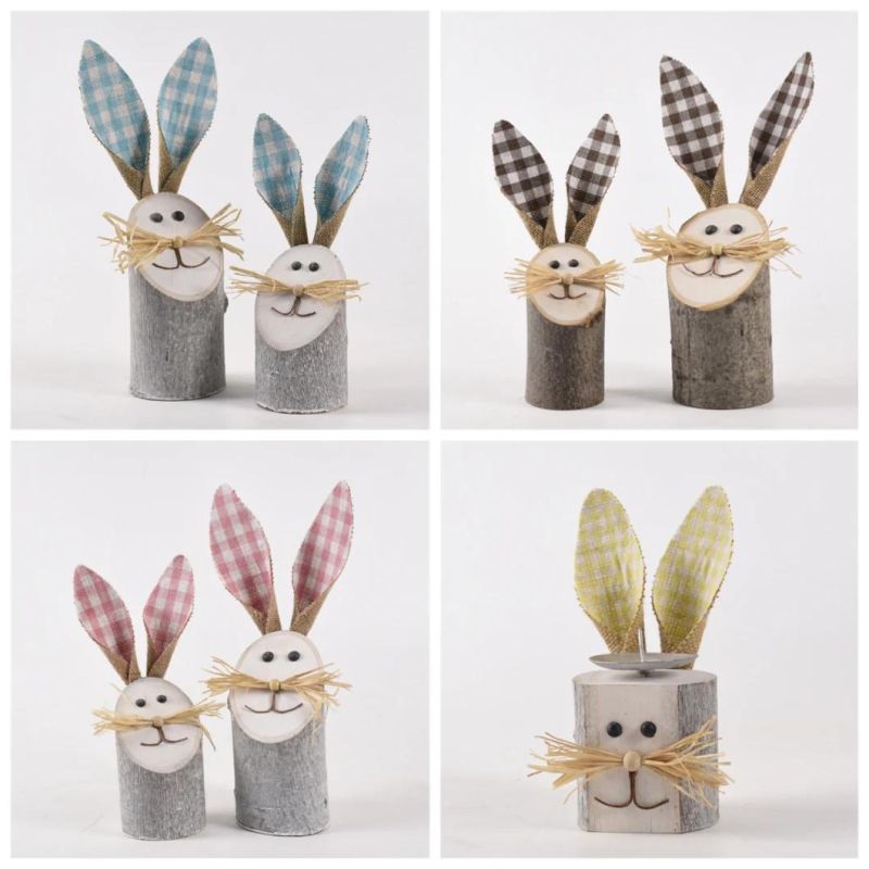 Factory Handmade Craft Spring Easter Bunny Wooden Decoration