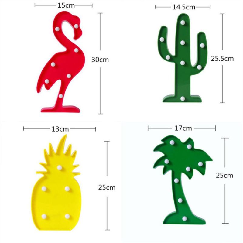 LED Marquee Sign Lights Flamingo Cactus Table Lamp