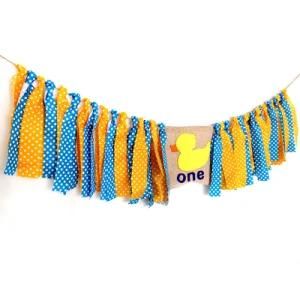 Baby First Birthday Party Decorations Duck High Chair Banner for Baby Boys