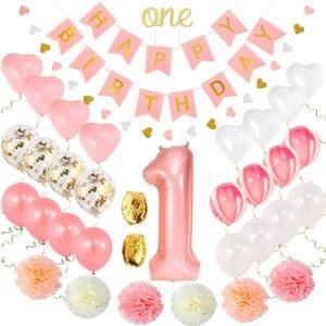 40 Inch Pink Number 1 Year Old Birthday Balloon Decorations Party Balloon