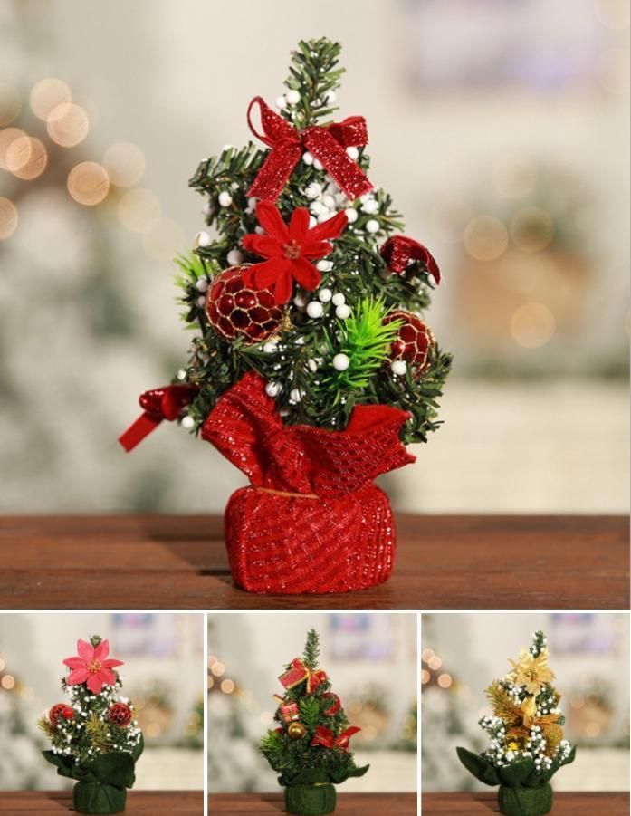 Holiday Gift Desk Decoration Ornaments Mini Christmas Tree Crafts