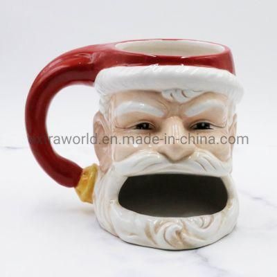 Personalized 3D Christmas Santa Head Ceramic Mug Coffee Cup