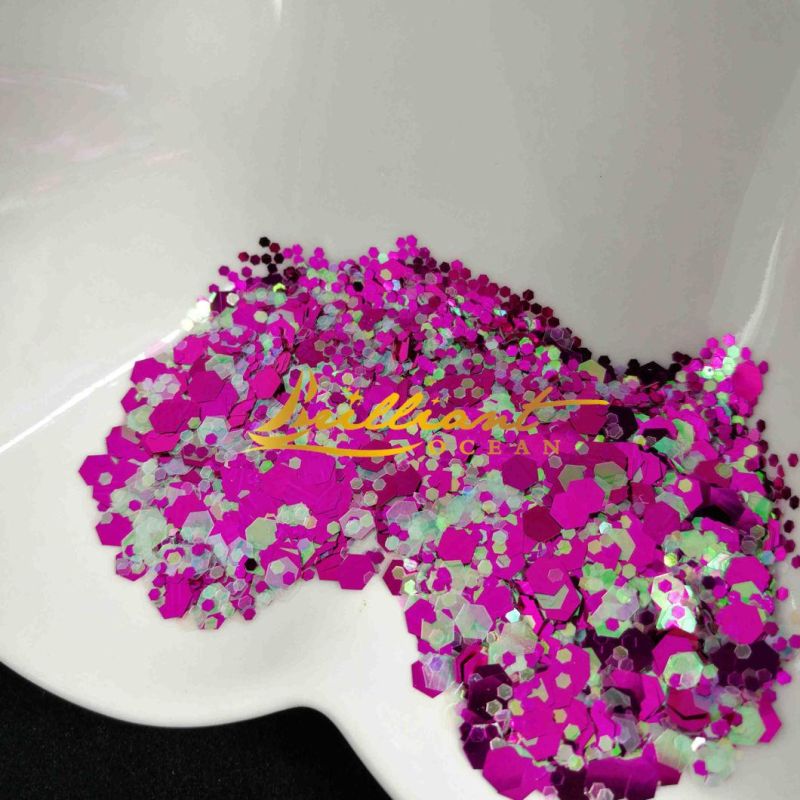New Product Bulk Mix Crafts Hexagon Glitter Powder