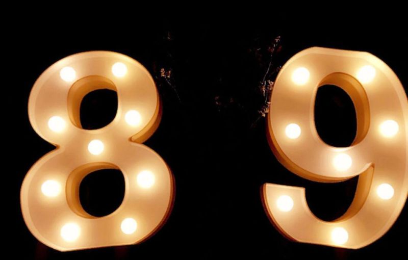 Decorative LED Light up Number Letters Plastic Marquee Number Lights