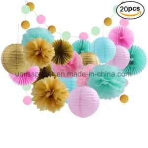 Umiss Tissue Paper Flowers Lanterns for Baby Shower Birthday Decoration Party Supplier