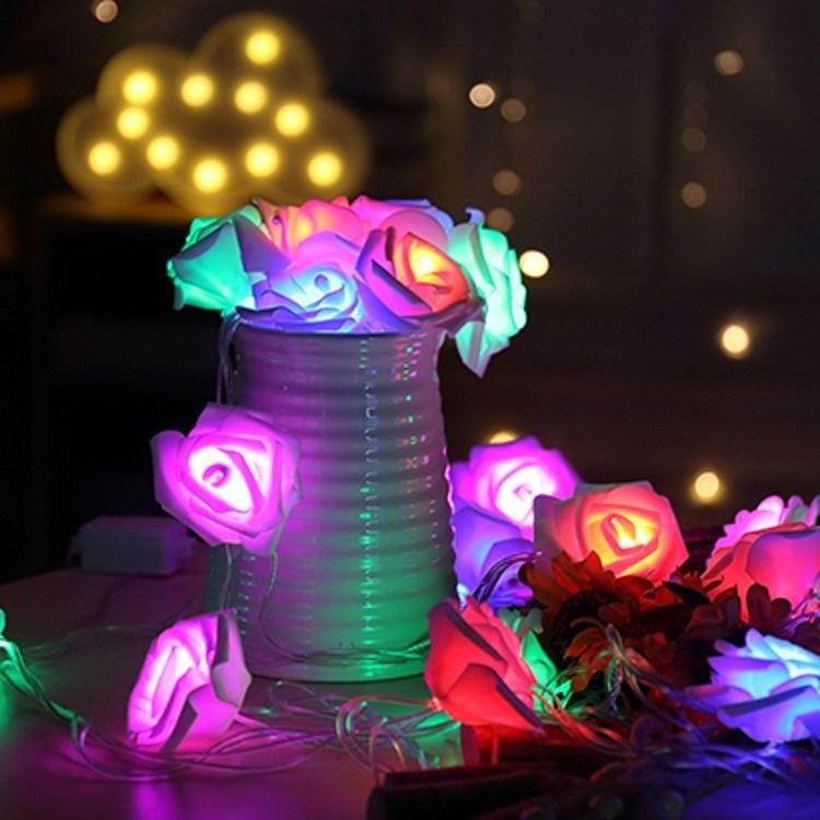 Attery Operate Festival Decorative Rose Fairy Lights Rose Flower String Light