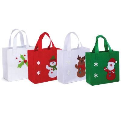 Xmas Gift Packaging Bag Color White Christmas Gift Basket for Candy