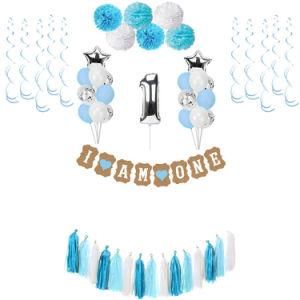 Bronzing Boy Birthday Decorations Blue Birthday Party Supplies