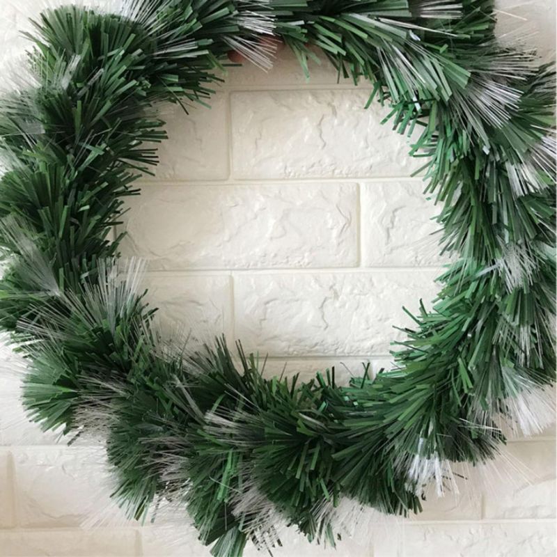 Green Fiber Optic Garland with Lights for Christmas Decoration