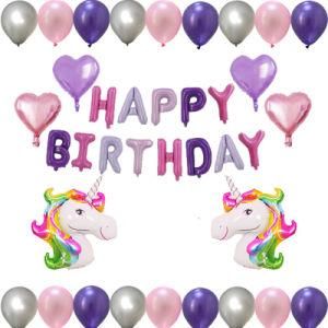 Large Unicorn Foil Balloons Set Latex Helium Balloon Combination