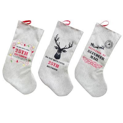 Promotion Home Decorations Hessian Stocking Wholesale Christmas Socks Christmas Decoration Home Decor
