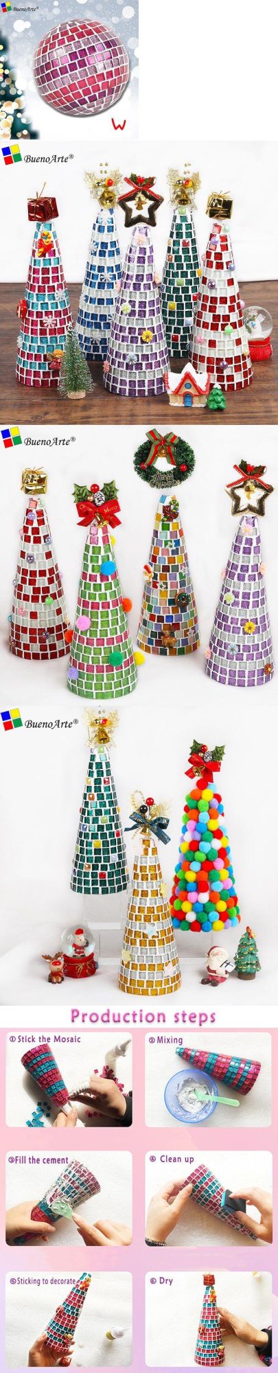 Christmas Tree Ball Kits DIY Handmade Mosaic Material Pack Christmas Gift Creative Decoration Items for Children