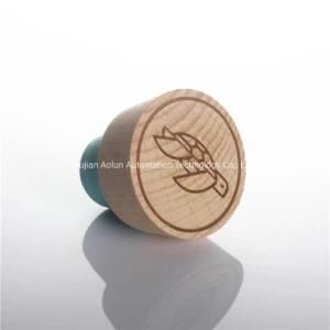 Customized Luxury Wooden Bar Top Cap T Shape Wine / Spirits Synthetic Cork Bottle Stopper