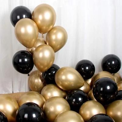 12inch Metallic Clear Glossy Chrome Black Gold Blue Balloon Latex Metal Pearl Latex Balloon Wedding Party Decoration