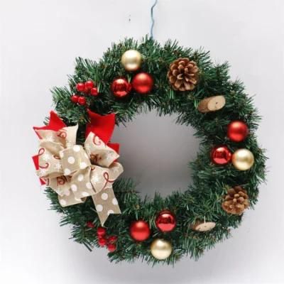 High quality PVC Material Density Christmas Wreath with Ornament