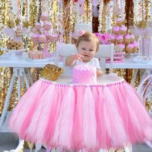 Amazon Baby&prime;s First Birthday Props Dining Table Skirt Banner Set