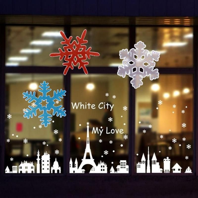 Fashion Cartoon Theme Home Decor Merry Christmas Wall Art Removable Home Window Wall Stickers Decor Decals 2020 New