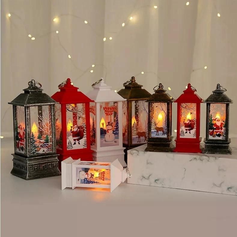 Santa Claus Snowman Merry Christmas LED Candle Wind Lamp Christmas Decoration Wind Lamp Decoration USB Charging