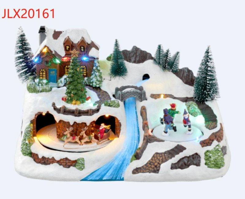 Fiber Optic Animated Lighted Winter Snow Christmas Village Holiday Indoor Decor