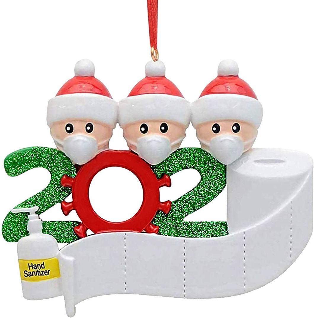 Personalized Quarantine Survived Christmas Ornament Kit, 2020 Customized Family Members Name Xmas Tree Pendants DIY Creative Gift (1, 2, 3, 4, 5, 6, 7)