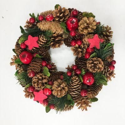 Hot Selling 12 Inch PVC Artificial Ornament Colorful Christmas Wreath