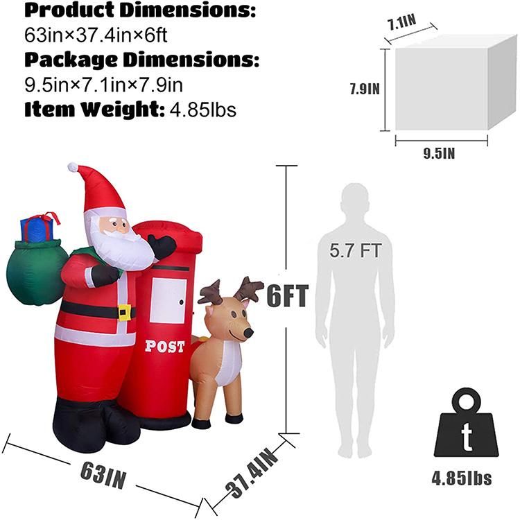 Promotional Inflatable OEM Santa Claus Santa Christmas Ornaments