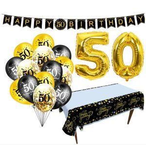 50th Happy Birthday Banner Balloons Helium Number Latex Foil Balloon