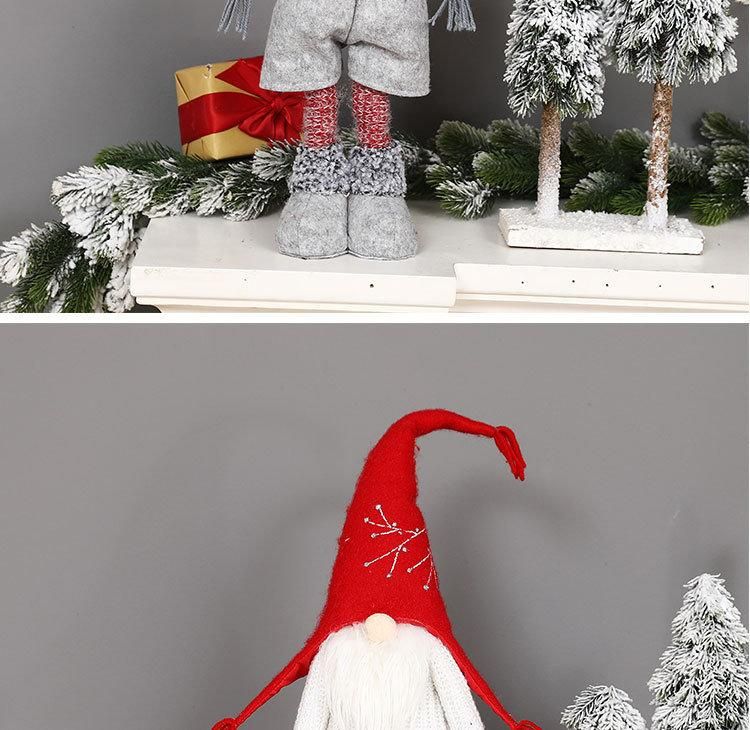 Christmas Decorations Retractable Faceless Doll Pointy Hat Standing Figurine Window Set Props