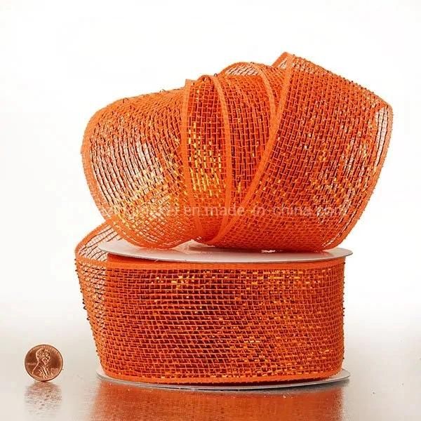 Half Solid Metallic 2.5′′ Wedding Deco Mesh Ribbons