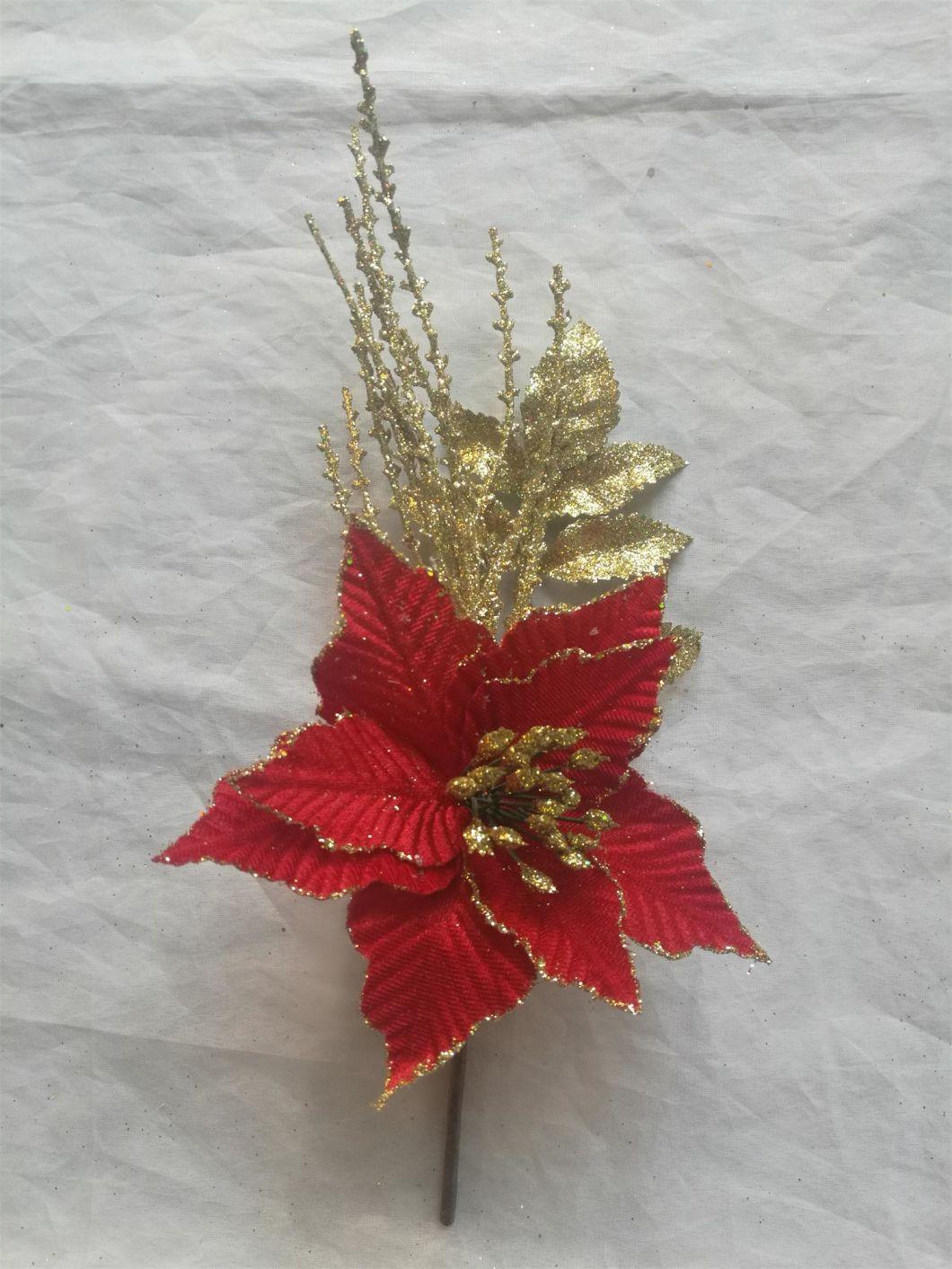 Wholesale Artificial Simulation Flowers Picks for Christmas Decoration Xmas Ornament