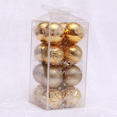 Christmas Plastic Ball with Painted Hanging Ornaments Home Decoration