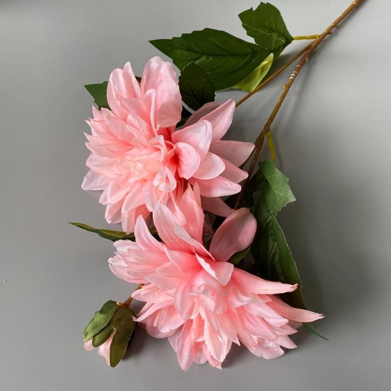 Factoty Wholesale Dahlia Chrysanthemum Silk Flower European and American Style Wedding Interior Decoration Flower Arrangement Artificial Flowers