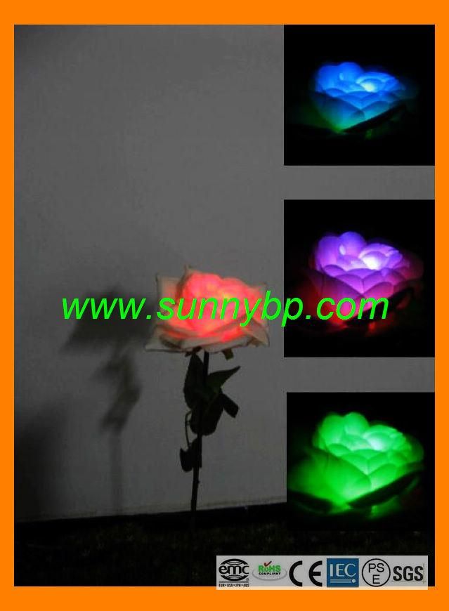 Color LED Rose Garden Light with Solar Power