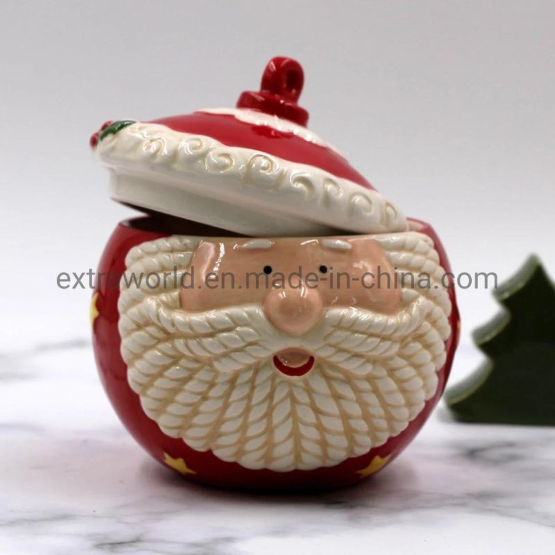 OEM Accept 3D Handpainted Ceramic Christmas Decoration Candy Jars