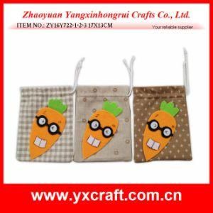 Easter Decoration (ZY16Y722-1-2-3) Easter Felt Carrot Bag Candy Bag Rabbit OEM Item