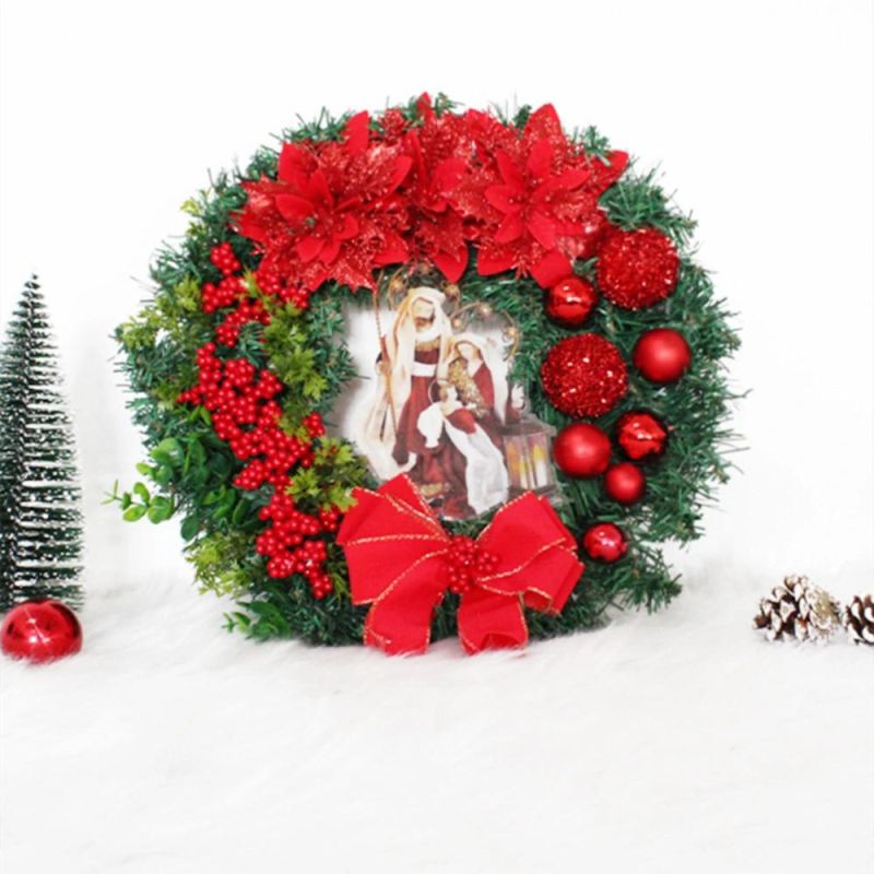 OEM 30cm 40cm Dia Christmas Wreath for Holiday Time Decorates