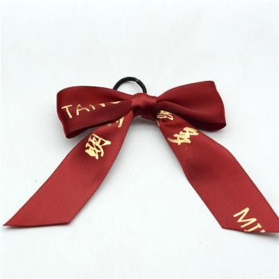 OEM Printed Green Satin Ribbon Bow for Box Decoration